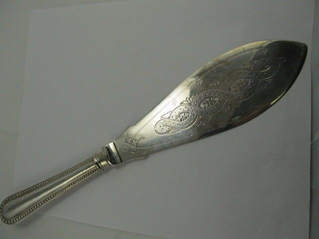 ANTIQUE SILVERPLATE FISH DESSERT SLICER KNIFE FINELY TOOLED V GOOD COND NO MONO