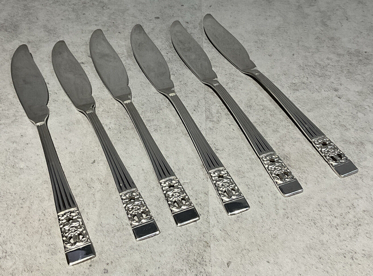 Oneida Community Coronation Silverplate Set Of 6 Fish Knives