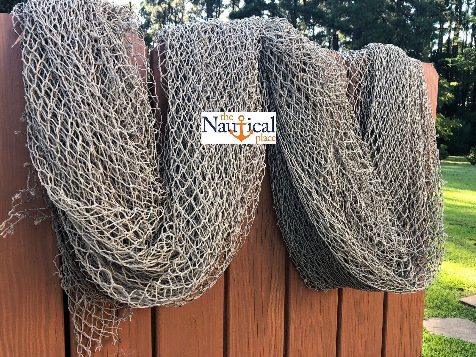 Authentic Fish Netting, 15 Ft X 15 Ft Heavy Knotted, Vintage Fishing Net