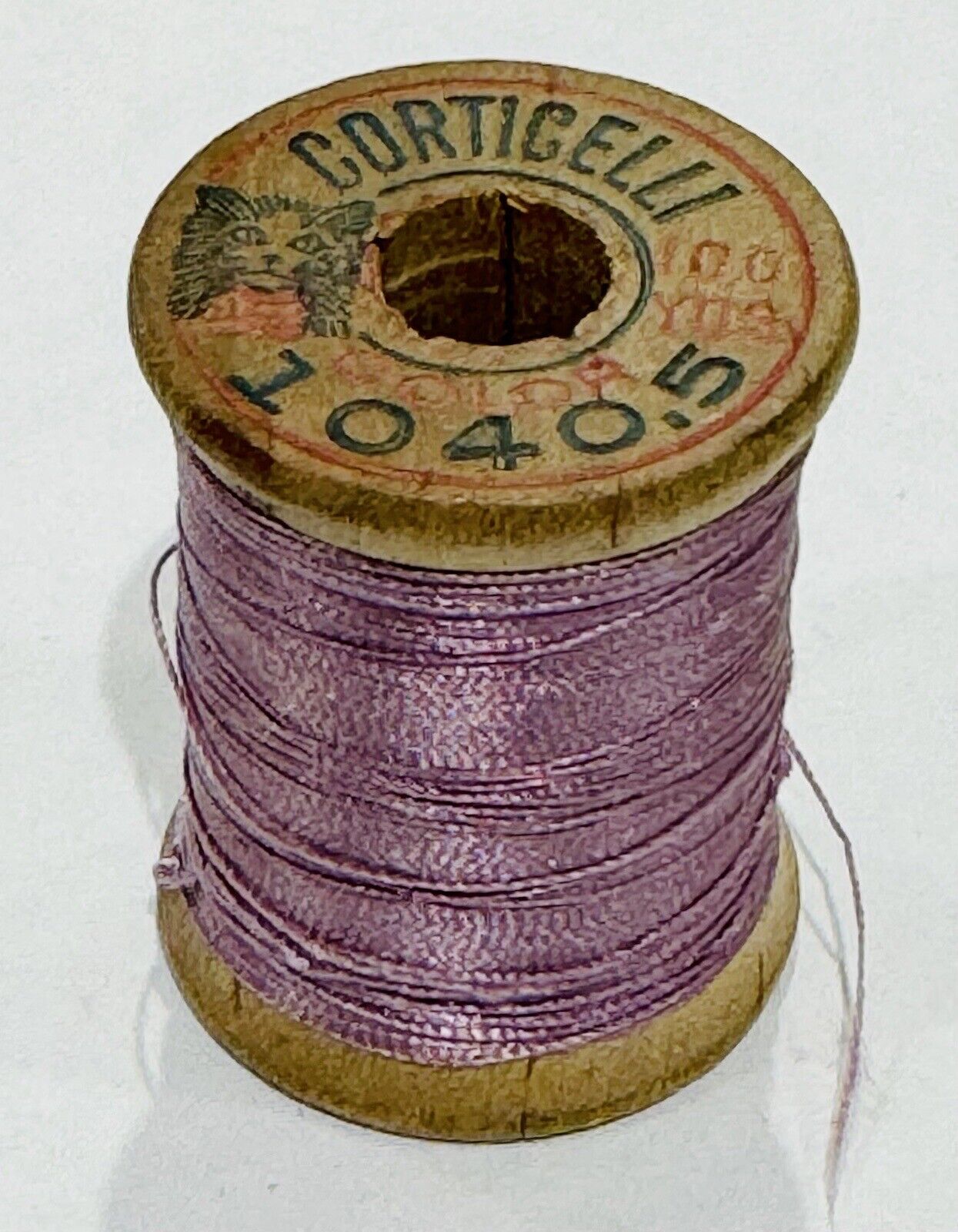 VINTAGE Silk Thread CORTICELLI CAT Lilac Purple Fly Fishing Tying Sewing 1040.5
