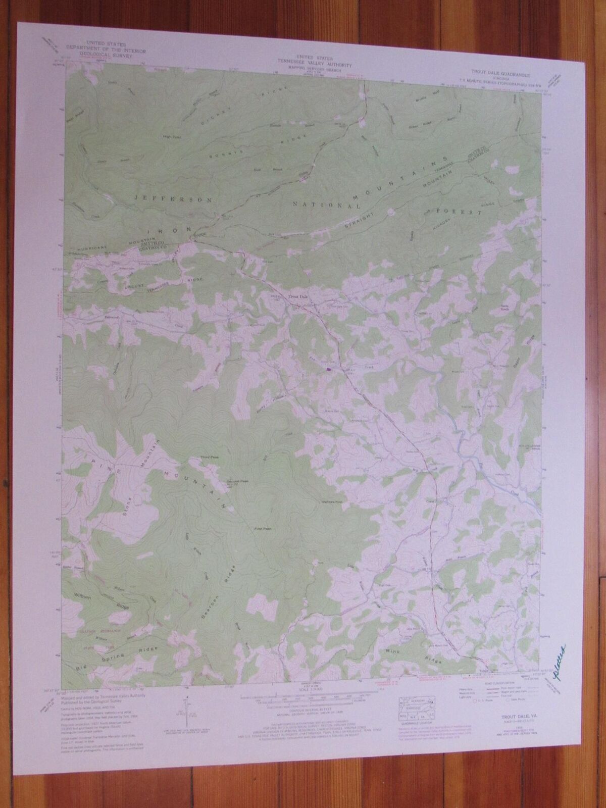 Trout Dale Virginia 1978 Original Vintage USGS Topo Map