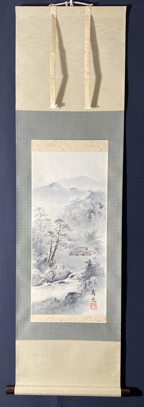 Tranquil Mountain Stream Kakejiku w/ Box - Japanese Hanging Scroll Art