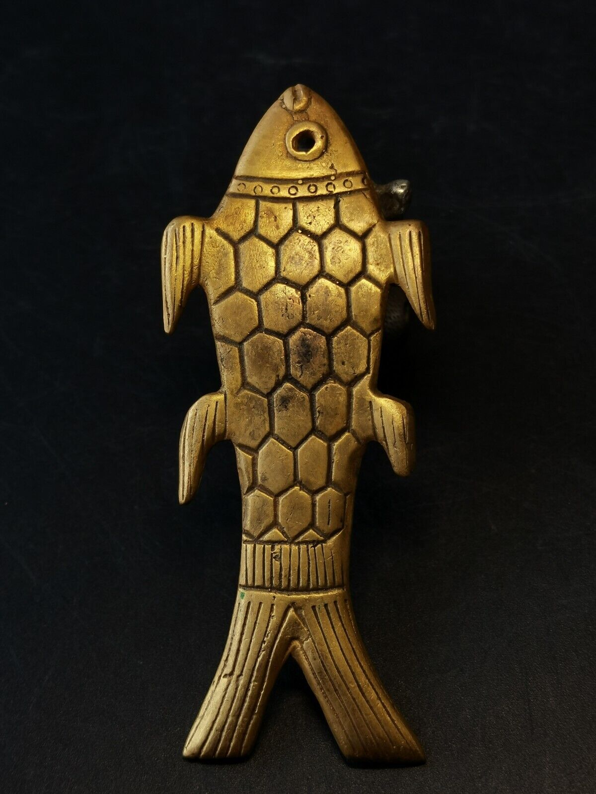 Chinese gilding bronze fish shaped Tally bronze ornament fish statue 鱼形符