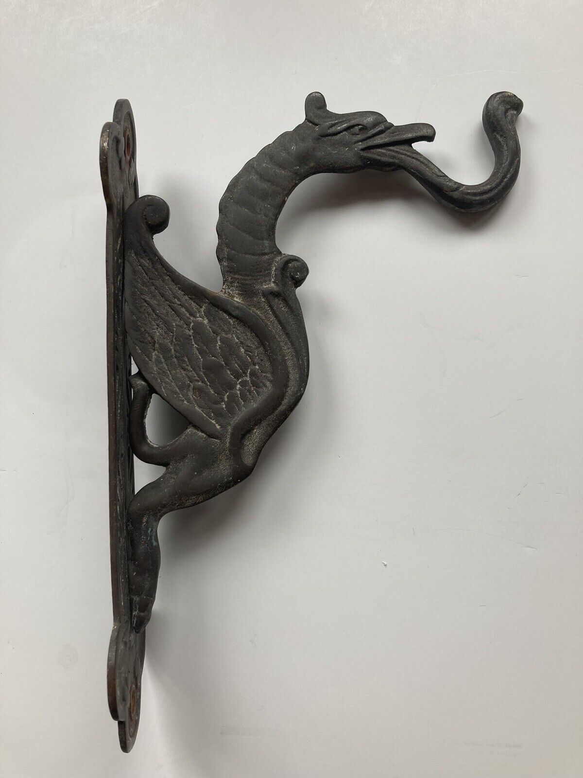 Antique Brass Hook w/Dragon