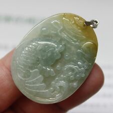 Certified Natural Type A Untreated Icy Yellow Jadeite JADE Fish Pendant picture