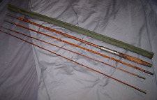 ANTIQUE 4 PIECE 8.5' BAMBOO CASTING FISHING ROD/UNMARKED/2 TIPS/HOLDER/NEEDS TLC picture