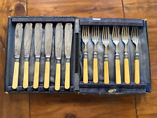 Antique Sheffield Fish Forks and Knives Set picture
