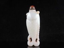 Vintage Chinese Hetian Jade Hand-carved Fish Snuff Bottle picture