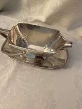 Silver Plated Gravy Boat W/underplate 1847 Roger Bro Epns 008841 picture