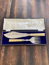 WONDERFUL VINTAGE SILVER PLATED FISH SERVING SET CASED picture