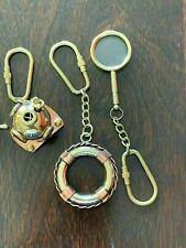 Set Of 300 Bass Key Ring Compass Wheel Helmet Look Key Chain Handmade Item Style picture