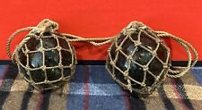 2x Vintage green glass fishing marker buoy NAUTICAL picture