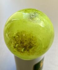 VTG Lime Green Japanese Blown Glass Fishing Net Float Ball Buoy 4” Found Fl Keys picture