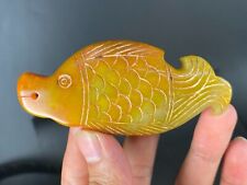 Unique China Old Jade Hand-Carved *Fish* Pendant A13 picture