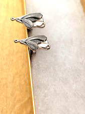 Fly Fishing Hooks Lure Cufflinks Cuff Links Sterling 1950's picture