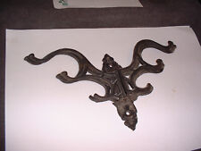 VINTAGE FARMHOUSE ANTIQUE METAL IRON WALL SWING 5 HOOK COAT TOWEL HOLDER picture