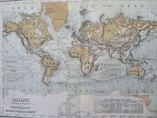World Map on Mercator's Projection Ocean Currents Gulf Stream 1858-59 map picture