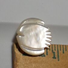 Antique Carved Shell Button Tropical Fish Shape 13/16