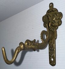 Unique Antique Asian Brass Dragon Koi Wall Plant Clothes Hook 5