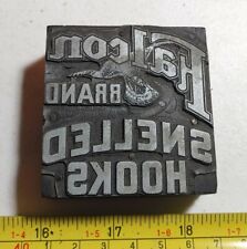 Vintage Letterpress Printing Block Falcon Brand Smelled Hooks Fishing Tackle picture