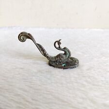 1930s Vintage Handcrafted Brass Wall Hanging Peacock Shape Hook Rare Decor M440 picture