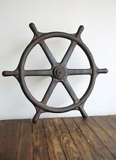 Antique Ship Wheel Nautical industrial machine steering Wheel boat vintage decor picture