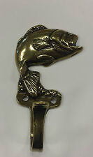 SOLID BRASS BASS FISH COAT HOOK figure with brass screws (A3) picture