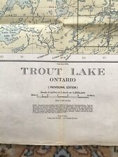 Vintage 1946 Trout Lake Ontario Topographic Map 24”x30” picture