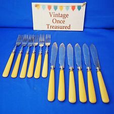 Antique FISH EATERS CUTLERY * Set of 6 Knives & Forks * LEE & WIGFULL Sheffield picture