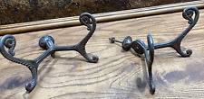 Pair Antique Pullman Train Railroad Car Ornate Double Wall Coat Hooks Victorian picture