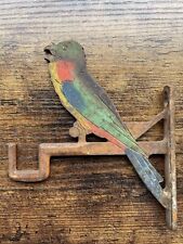 Antique Cast Iron Bird Wall Plant Hook Bracket Painted Double Sided picture