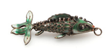 Chinese cloisonné enamelled carp fish pendant, with fully articulated body picture