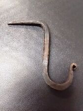 antique Hand Forged Iron Spike nail on HOOK drive in rusty barn hook picture