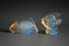 TWO ART DECO SABINO OPALESCENT GLASS FISH FIGURINES picture