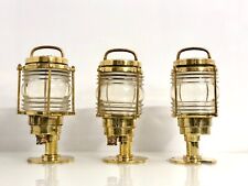 TEF SERIE 910 Original Bass Metal Old Cargo Marine Ship Electric Lamp Set Of 3 picture