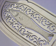 ENGLISH WILLIAM IV STERLING SILVER FISH SLICE SERVER 1836 ANTIQUE 140g picture