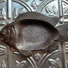 Vintage Cast Iron Fish-Shaped Ashtray/Trinket Dish Decorative Collectible picture