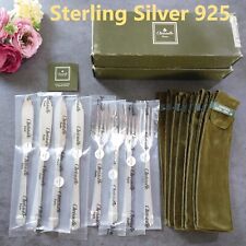 Christofle Aria Fish Knife Fork 8pcs Sterling Silver 925 Flatware Brand New picture