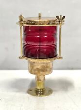 Ship Salvage Marine Old Bass Metal Refurbished Original Electric Lamp Red Glass picture