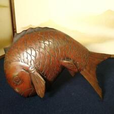 SEA BREAM FISH Bronze Statue 11.2 inch Old Japan Antique Metal Figurine Figure picture