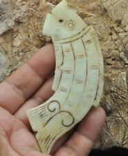 Chinese old natural jade hand-carved statue Pendants~fish picture