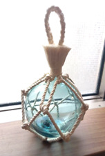 Japanese Glass Fishing Floats (approx. 9cm), Macrame, Blue, Green, Vintage picture