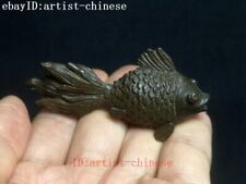 7.5CM Chinese Bronze Carving Fish Figurine Statue Fengshui Decoration Collection picture