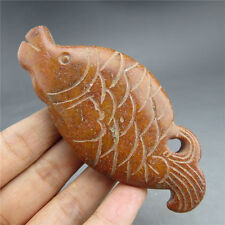 China old  jade, collectibles,Hongshan culture, jade, fish, pendant Q065 picture