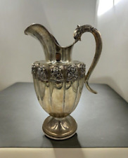 1940's Sterling Silver Water Pitcher From Mexico Fish Handle 11