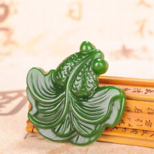 Natural Green jade fish pendant Necklace Amulet Lucky fish New ddf21 picture