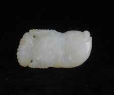Very Rare Old Chinese Hand Carving Vivid Fish Statue Nephrite Jade Pendant picture
