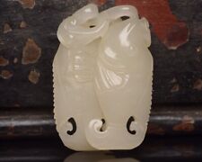 Chinese Hand-carved Natural Hetian Jade Nephrite Pendant Fish carving picture