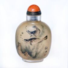 Chinese Snuff Bottle Inside Painted Glass fish Autumn River Map picture