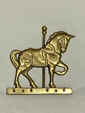 Vintage Brass Carousel Horse Key Hook Wall Hanger picture
